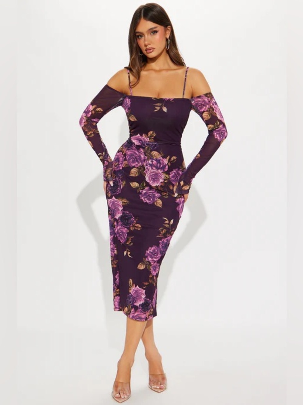 Fashion Nova Danielle Mesh Midi Dress